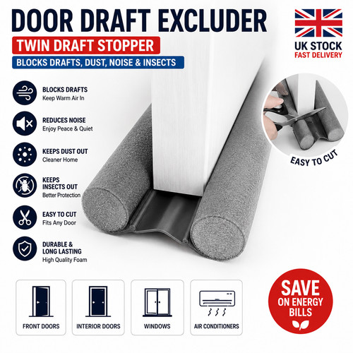 Door draught excluder twin - door,