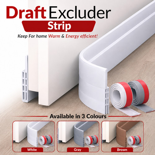 Door draft excluder strip - draft,